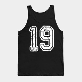 Number 19 Grungy in white Tank Top